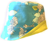 Reversible Summer Hat - White Chrysanthemums