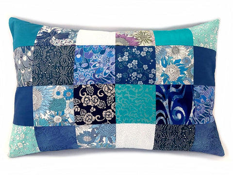 Patchwork Pillow - Lovely Blues 1