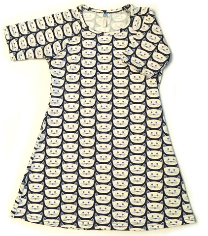 Cool Blue Cats Dress (size 14 only, 50% OFF))