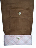 Caramel Pants with Pink Plaid Cuffs (HALF PRICE)