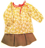 Corduroy Pleated Skirt - Chestnut (50% OFF)