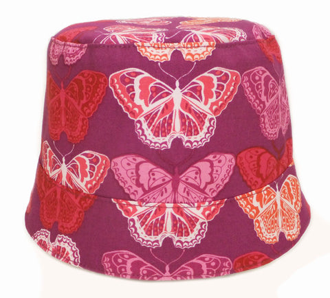 purple butterfly girls' summer hat by Red Thread