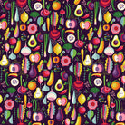 Designed by Helen Dardik for Clothworks, this gorgeous fruit-and-veggie print is from the Floribunda collection. 