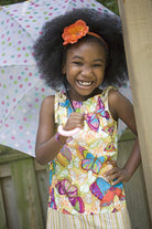 ribbon sundress in multicolored butterflies by Red Thread
