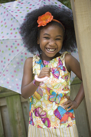ribbon sundress in multicolored butterflies by Red Thread