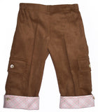 Caramel Pants with Pink Plaid Cuffs (HALF PRICE)