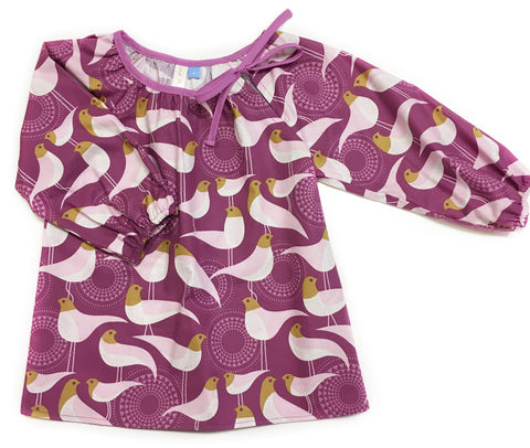 Slip-on cotton blouse - Purple Birds (40% OFF, Size 2 only)