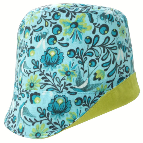 Reversible Summer Hat - the birds and the bees