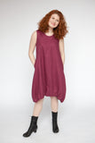 Red Thread's Linen Pintuck Dress for women, ethically made in Canada