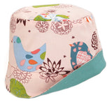 girls reversible summer hat in spring birds by Red Thread Design